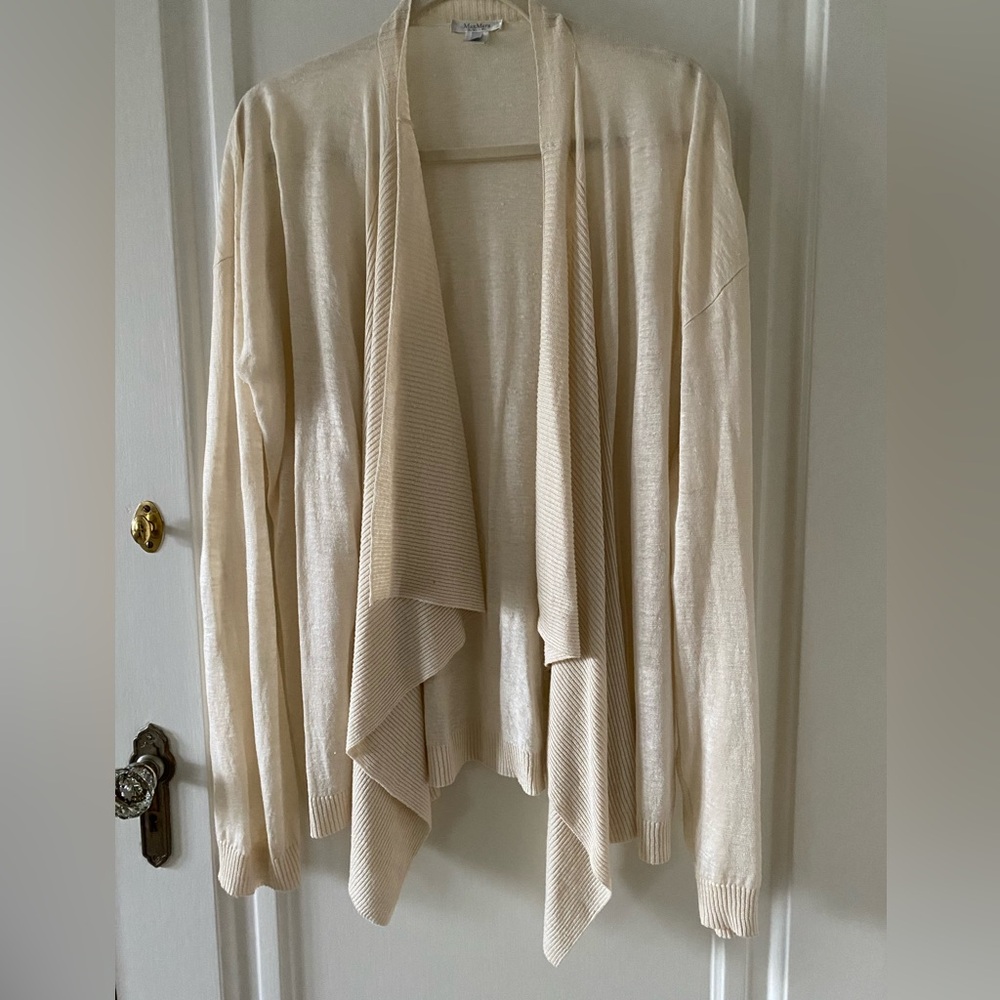 MaxMara Linen Cream Shawl Cardigan